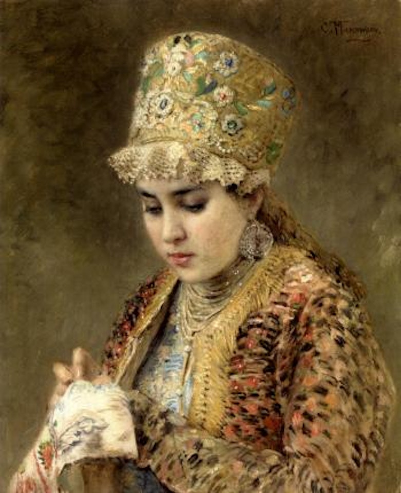 Portrait of a young Boyarina by Konstantin Makovsky