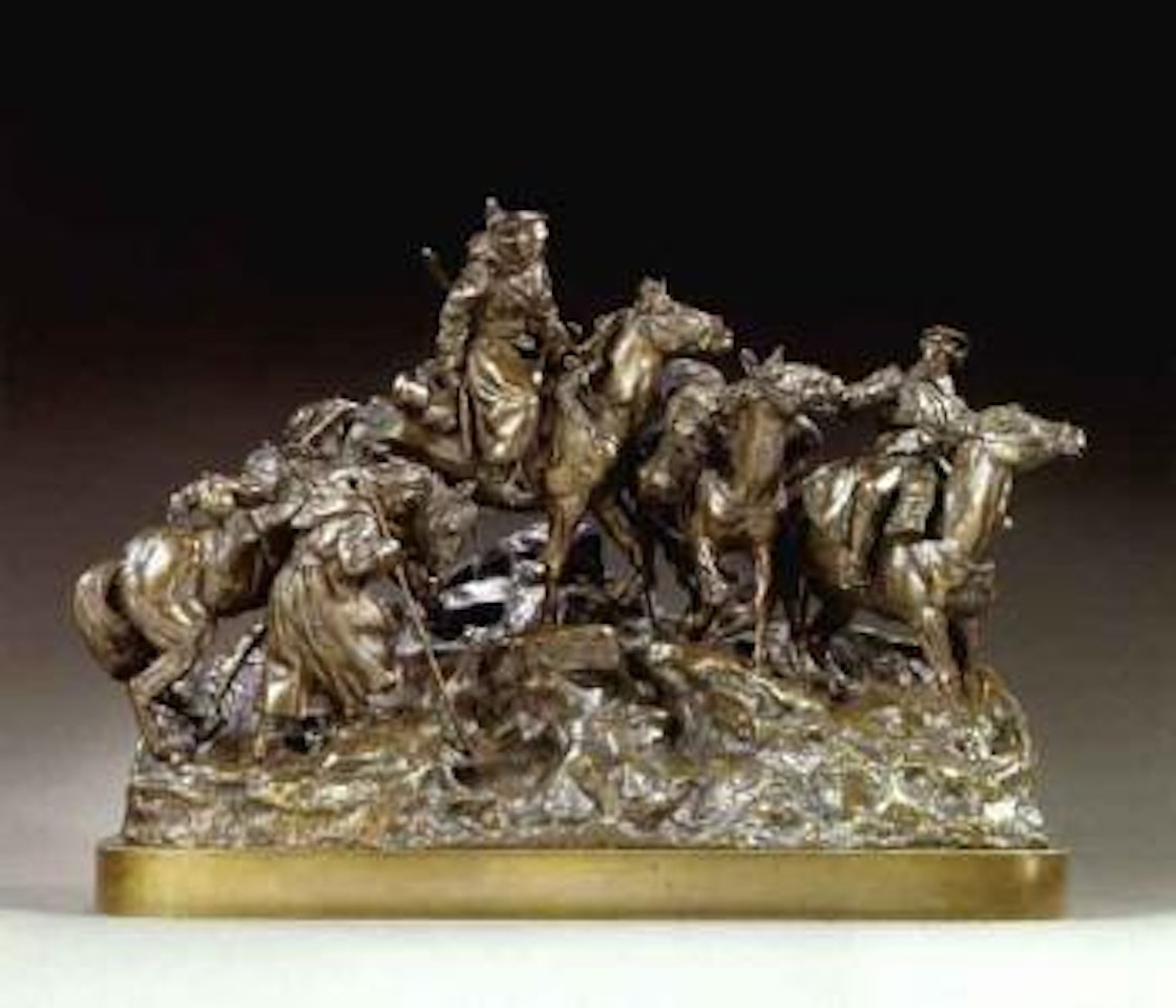 Don Cossacks cross the Balkans with their horses by Eugene Alexandrovic Lanceray