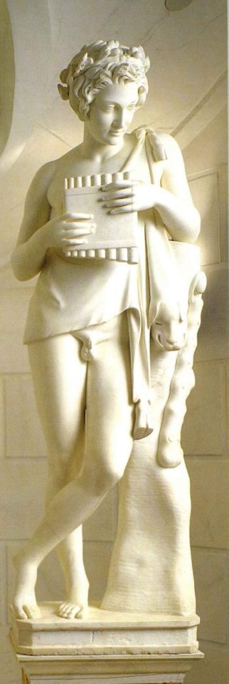 Young shepherd with his Pandean pipes by Italian School