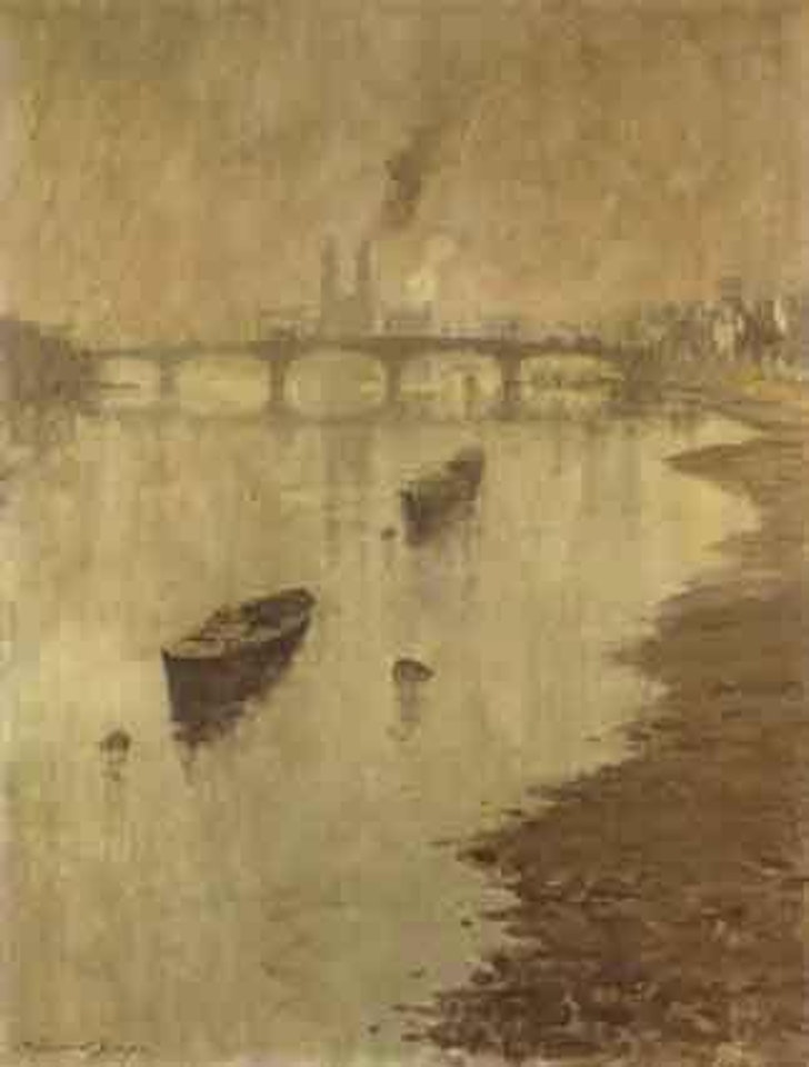 Hammersmith Bridge from Chelsea by Edward Seago