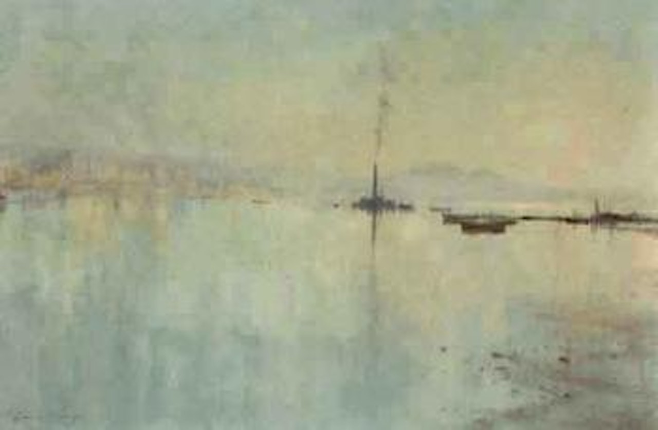 Steam dredger, Olbia by Edward Seago