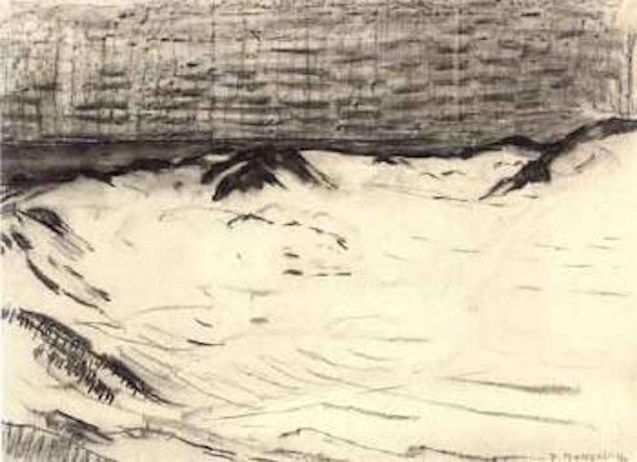 Drawing for pointillist study by Piet Mondrian