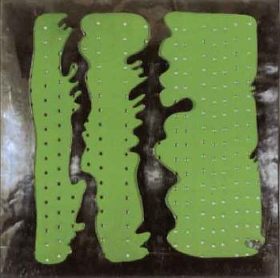 Concetto spaziale, green by Lucio Fontana