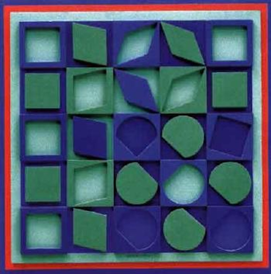 F-green-blue by Victor Vasarely