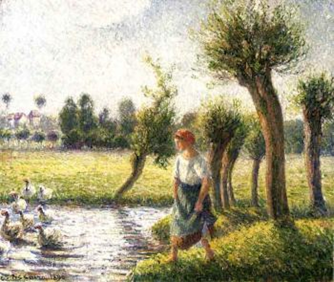 Paysanne gardant des oies, Eragny by Camille Pissarro