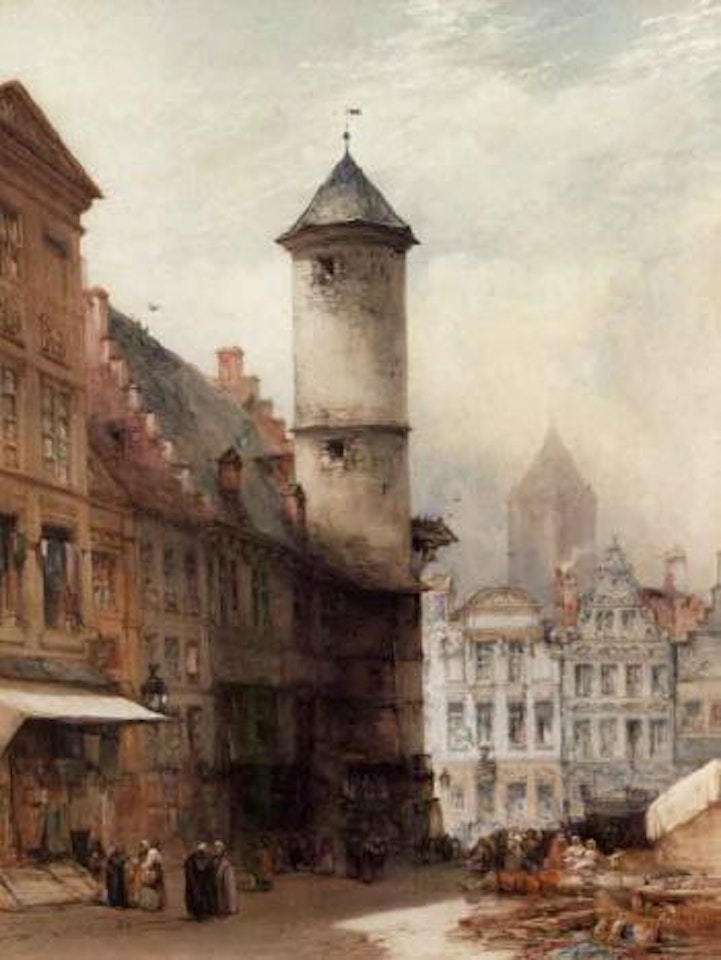 Tower on the Vrijdags Markt, Ghent by William Callow