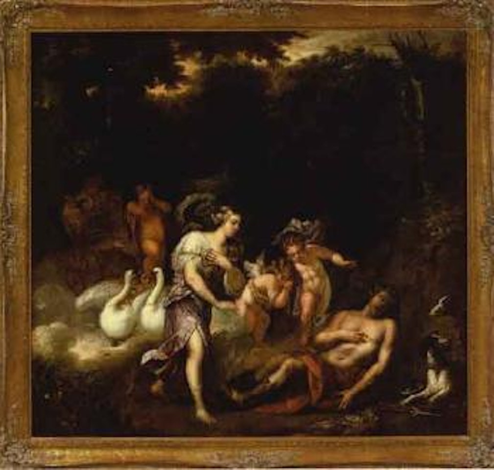 Venus mourning the death of Adonis in a landscape by French School