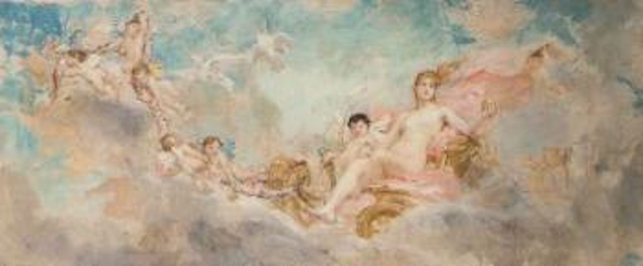 Cupid and Aphrodite with apples of Paris by Leon Comerre