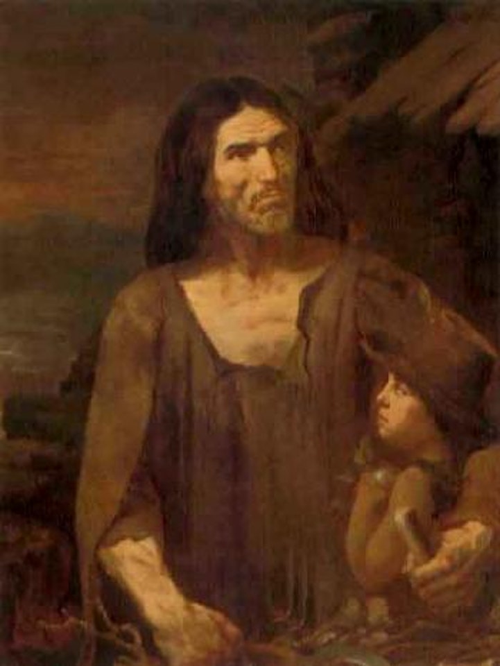 Woodsman and his son by French School