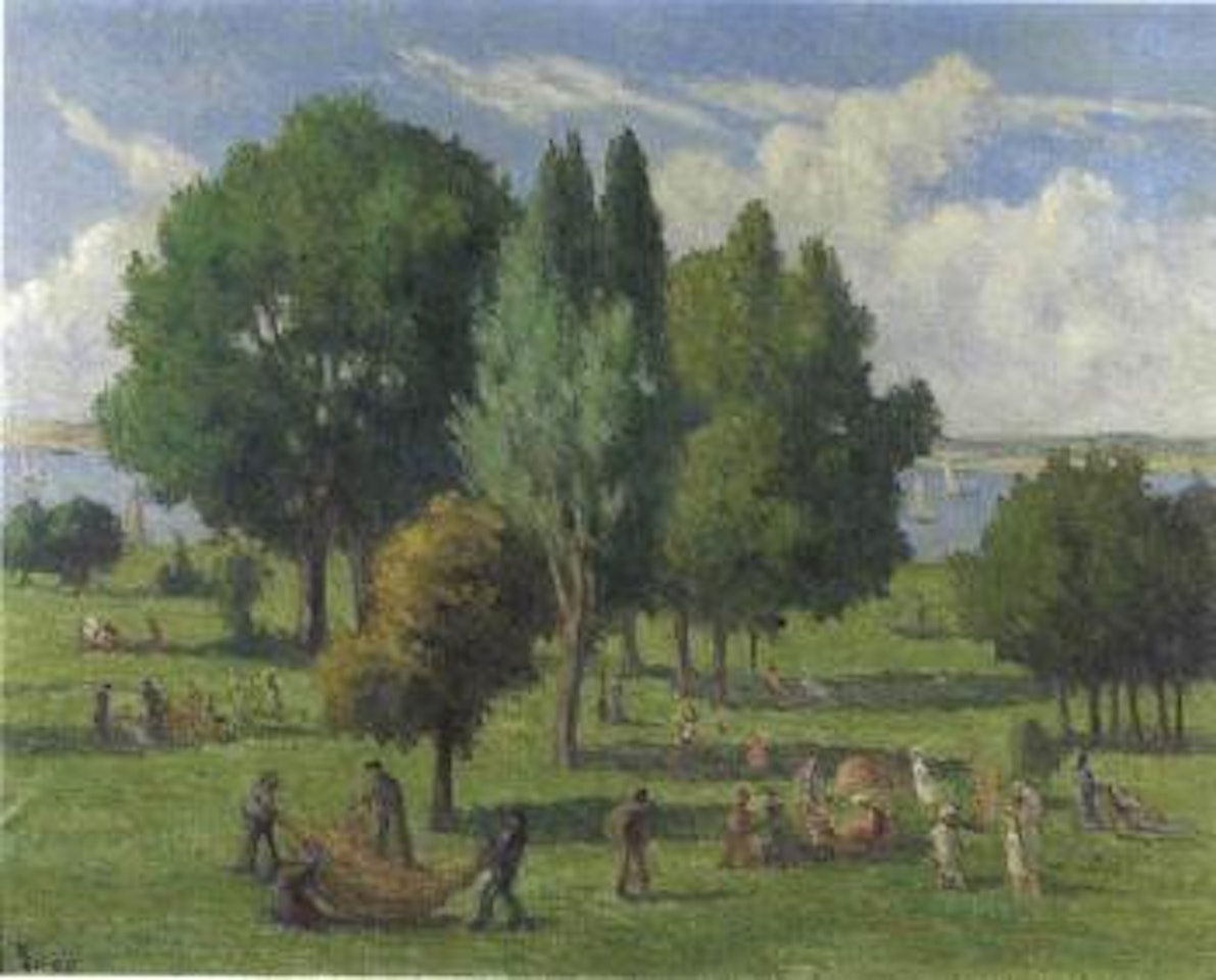 Le printemps, le jardin public a Honfleur by Maximilien Luce