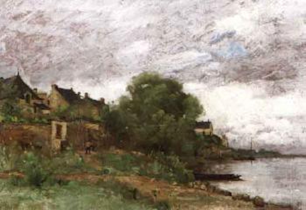 Au bord de la Loire a Montsoreau by Paul Désiré Trouillebert