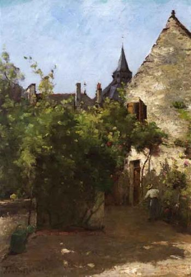 La terrasse a Candes by Paul Désiré Trouillebert