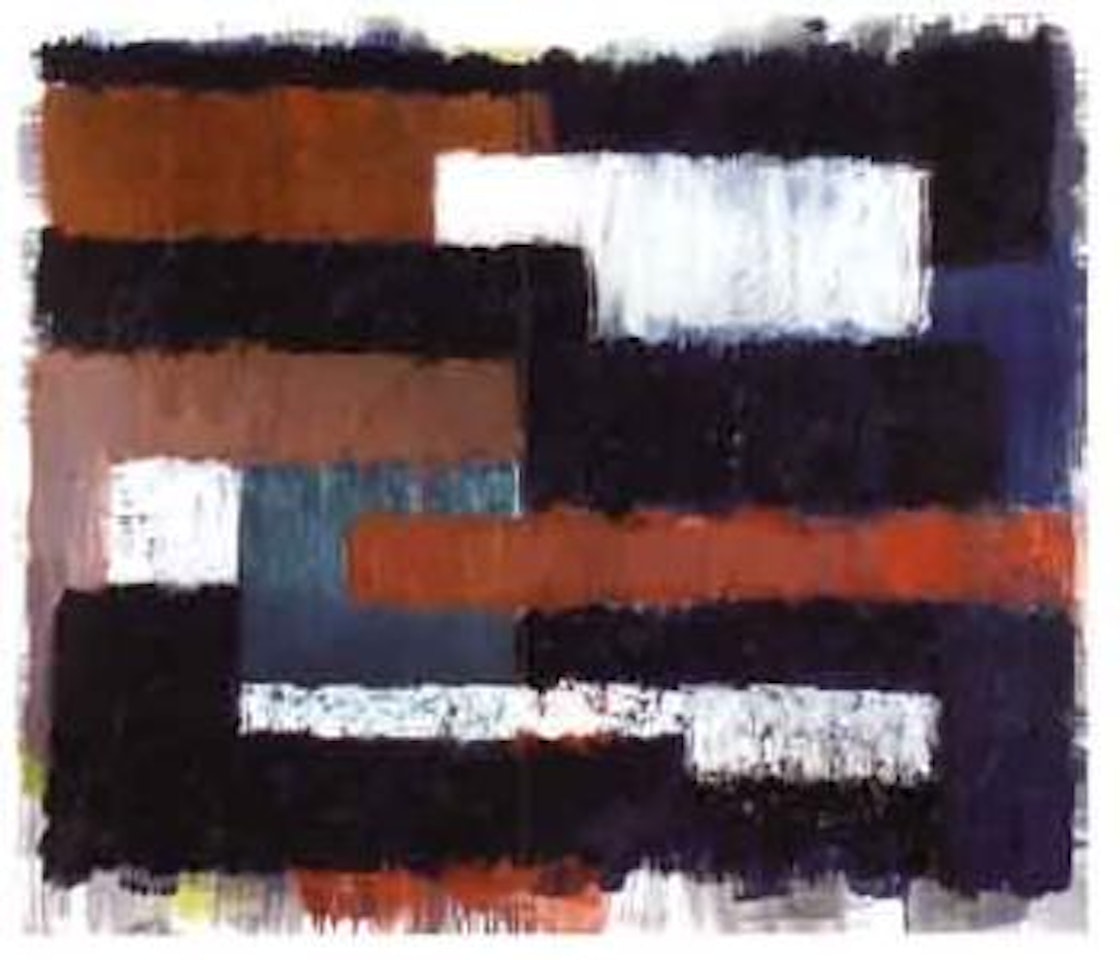 Geometric composition with red and blue by Fritz Winter