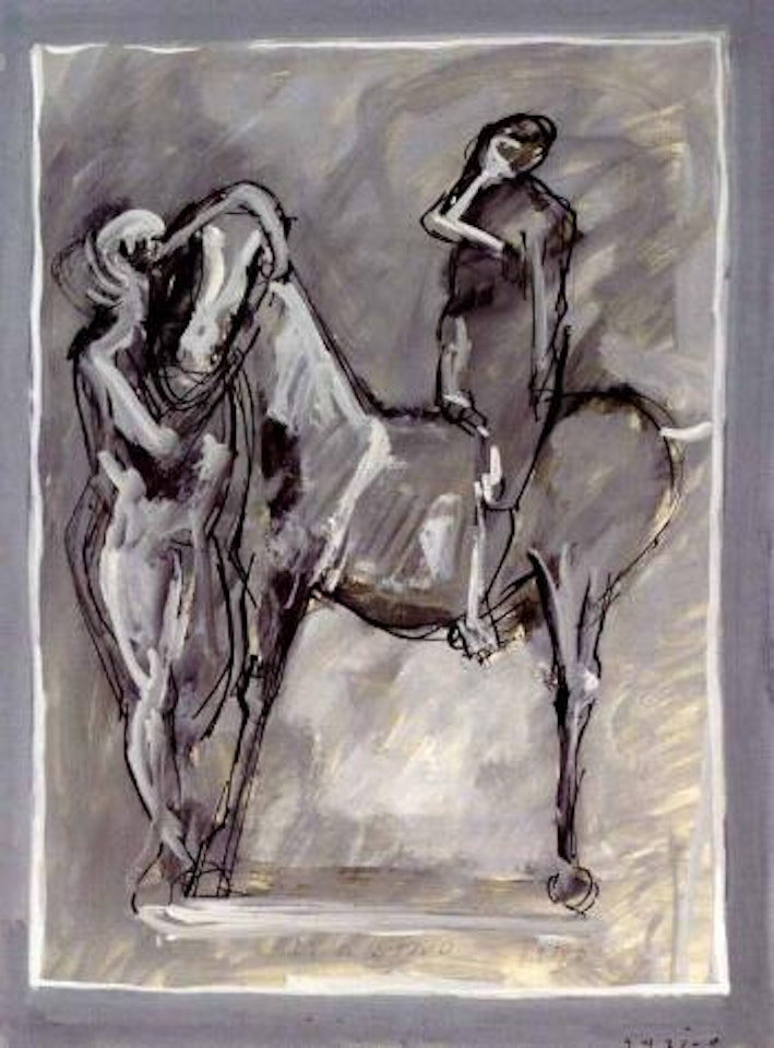 Acrobats and horse by Marino Marini