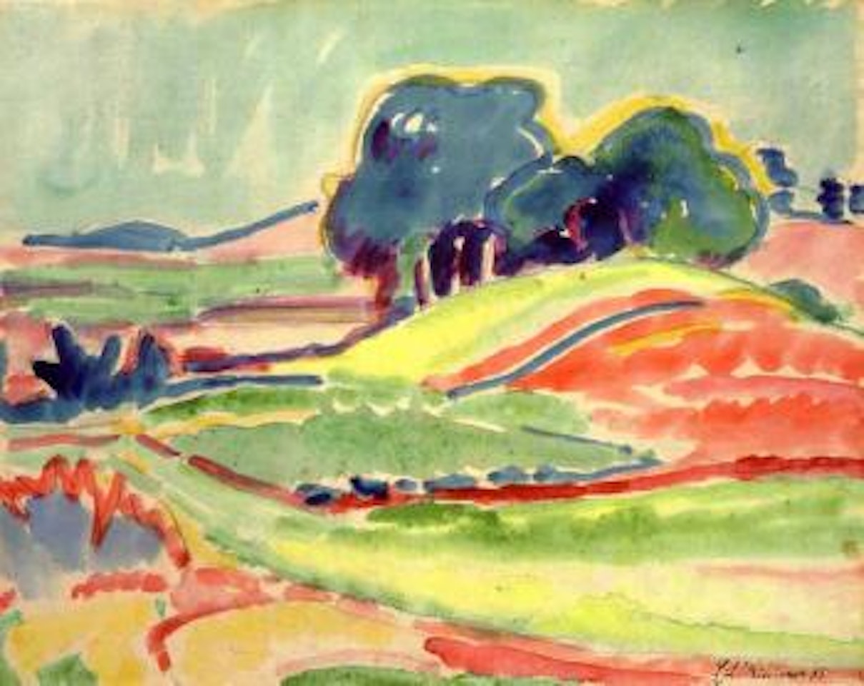 Landscape with hills and trees near Dresden by Ernst Ludwig Kirchner