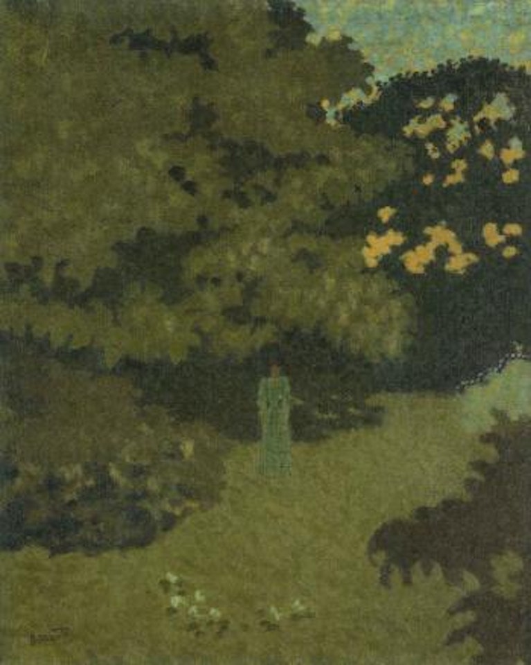 Femme en robe verte au jardin by Pierre Bonnard