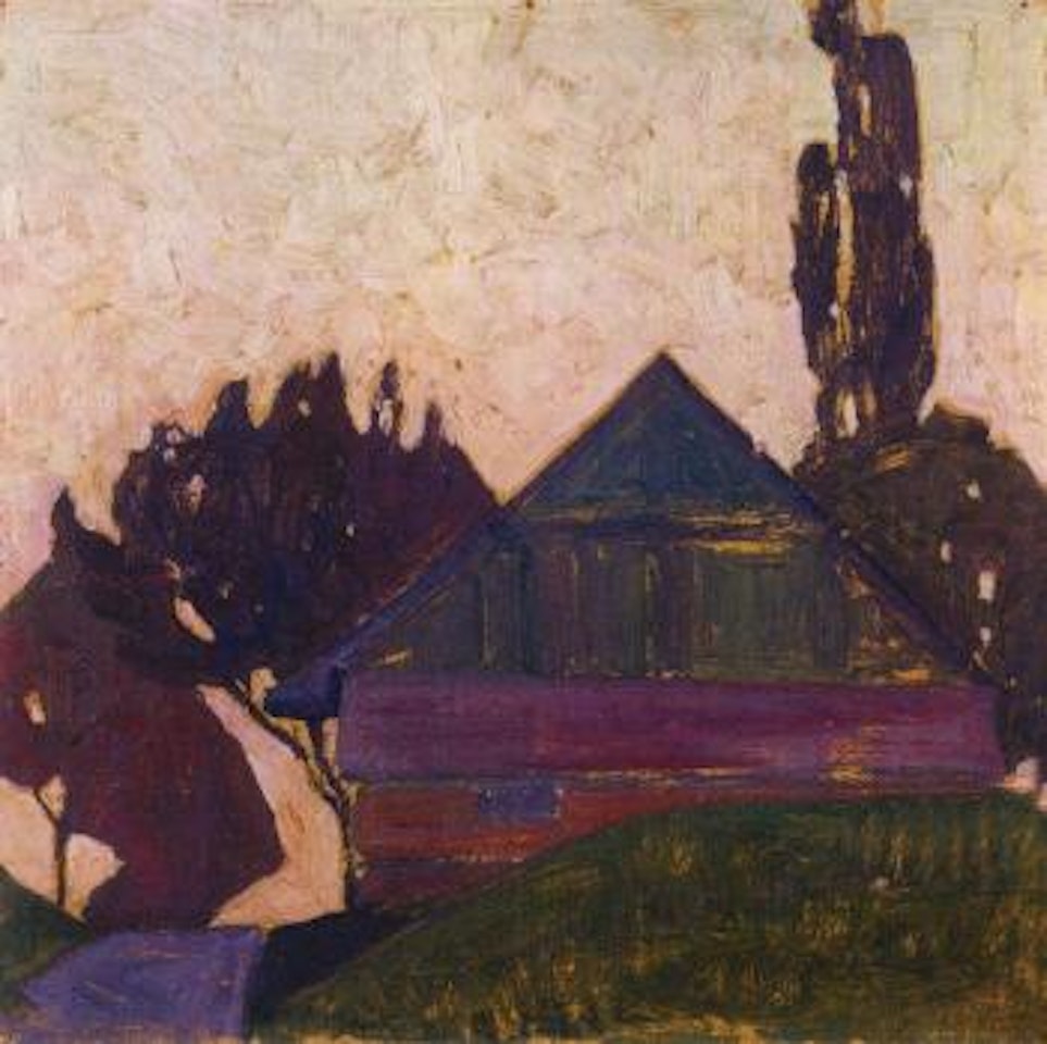 House amongst trees I by Egon Schiele