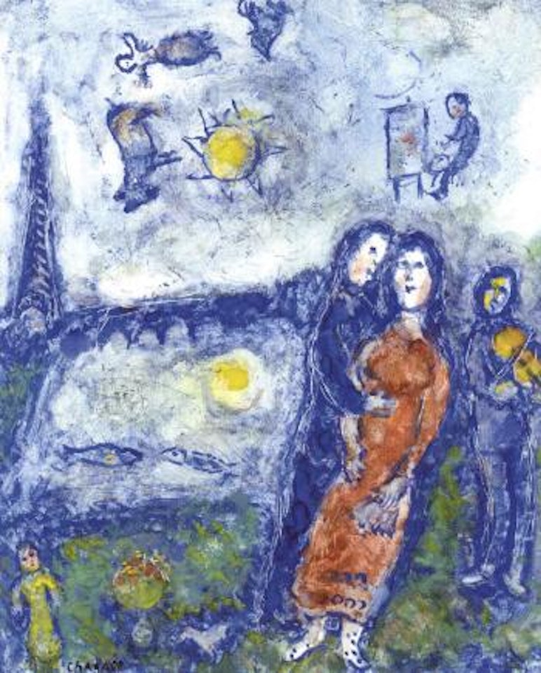 Amoureux a Paris by Marc Chagall