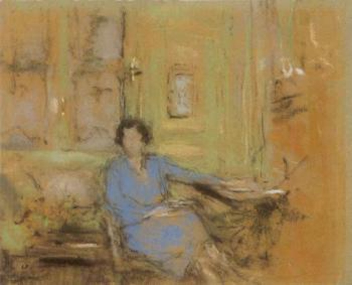 Portrait de Madame Lucien Sauphar-Sauvageot en robe bleue by Édouard Vuillard
