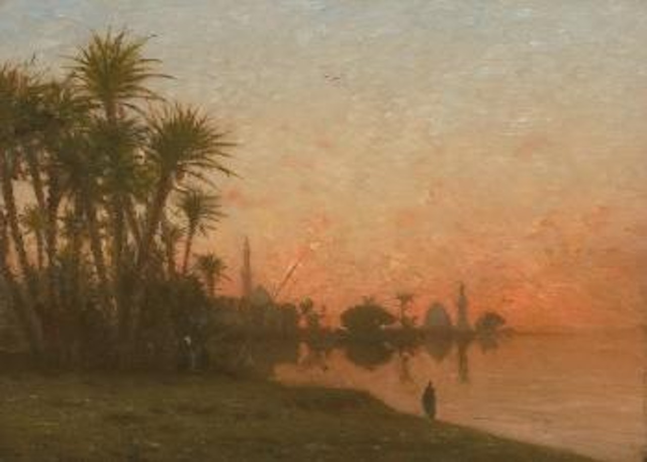 Crepuscule sur les bords du Nil by Narcisse Berchere