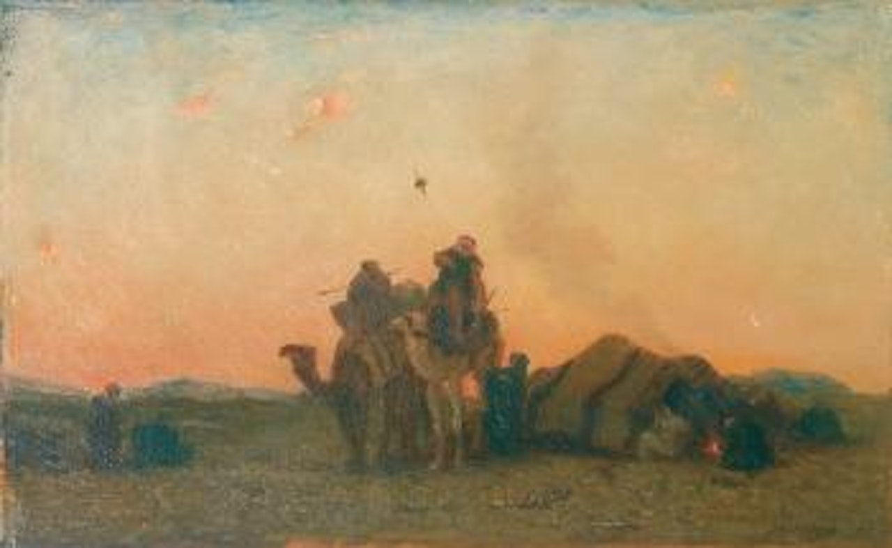 Le campement de nomades by Narcisse Berchere