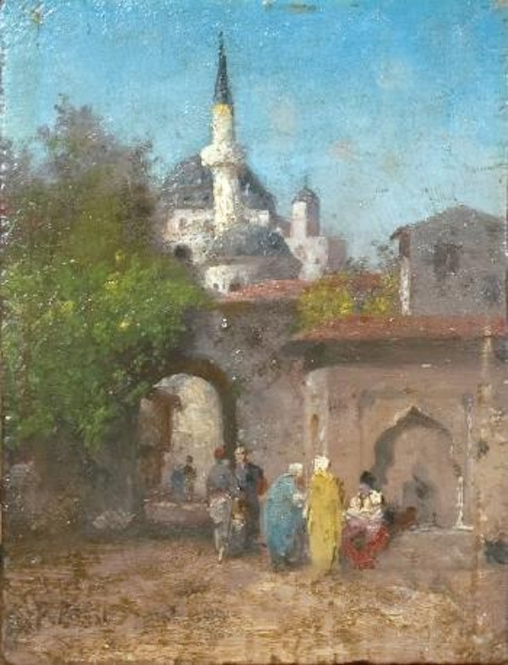 La fontaine au pied de la mosquee, Turquie by Germain-Fabius Brest