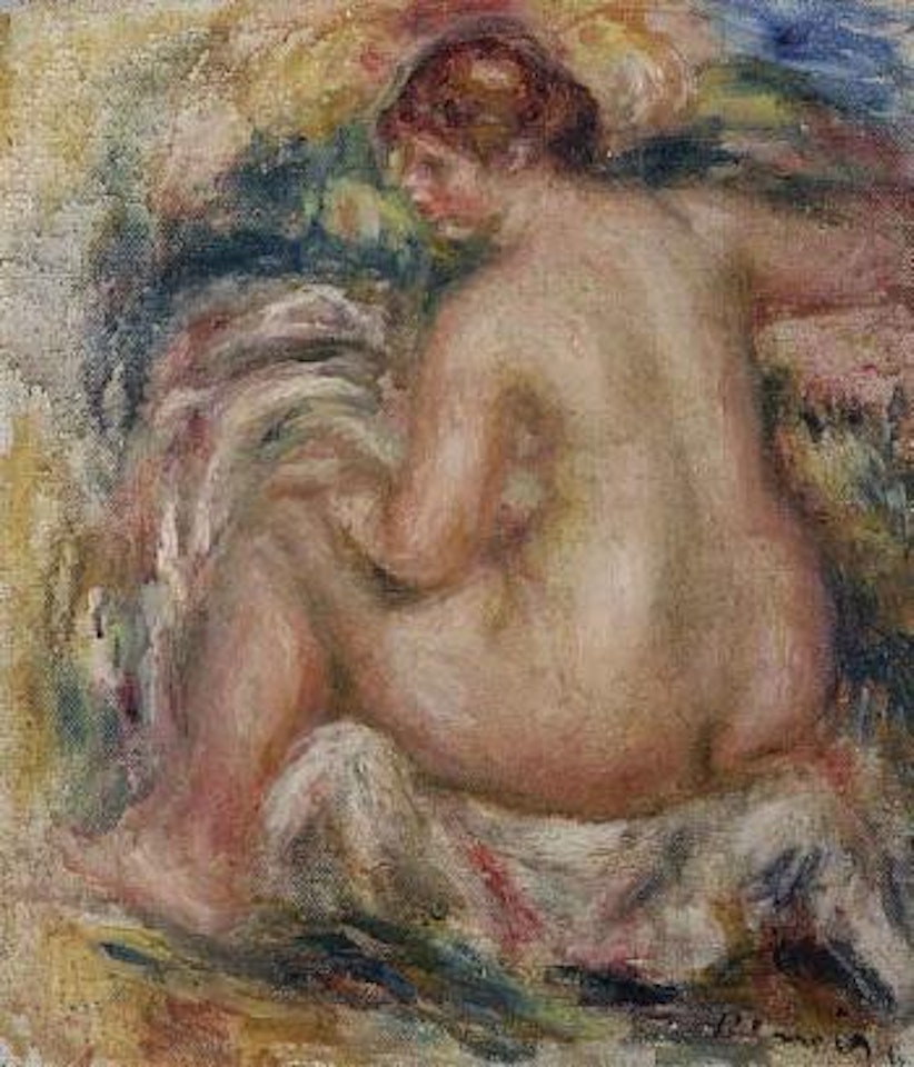 Nu assis de dos by Pierre-Auguste Renoir