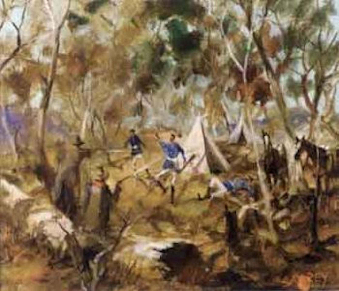 The massacre at Stringybark Creek by Hugh Sawrey