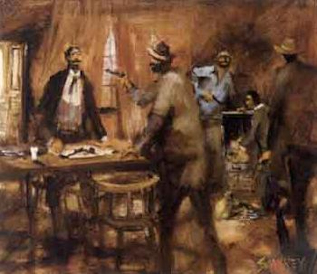 Bailing up the manager of the national Bank, Euroa by Hugh Sawrey
