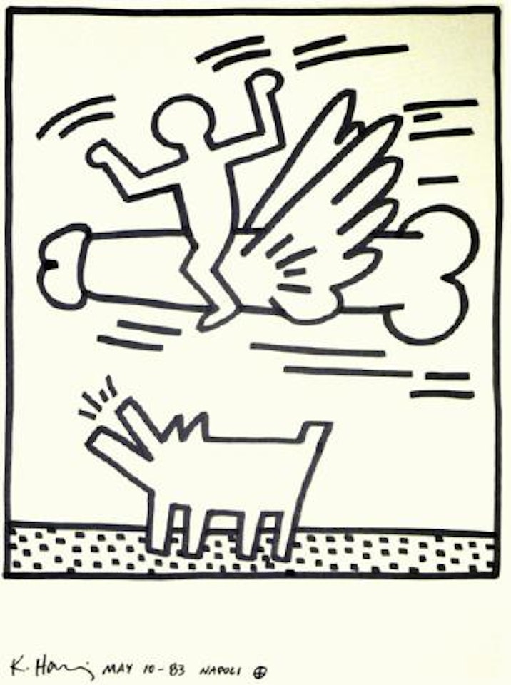 Flying figure by Keith Haring