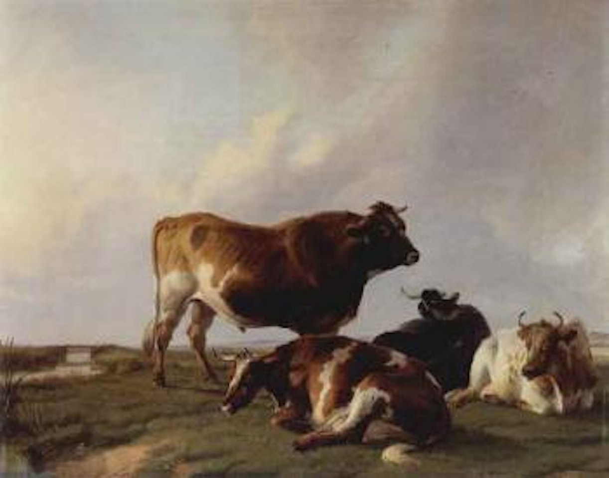 Cattle in a meadow by Thomas Sidney Cooper