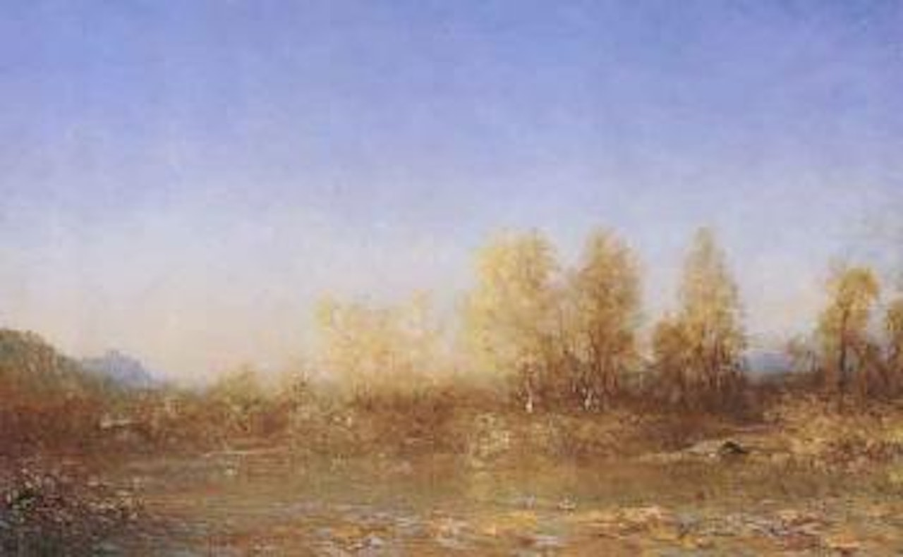 Lavandiere au bord de la riviere by Félix Ziem
