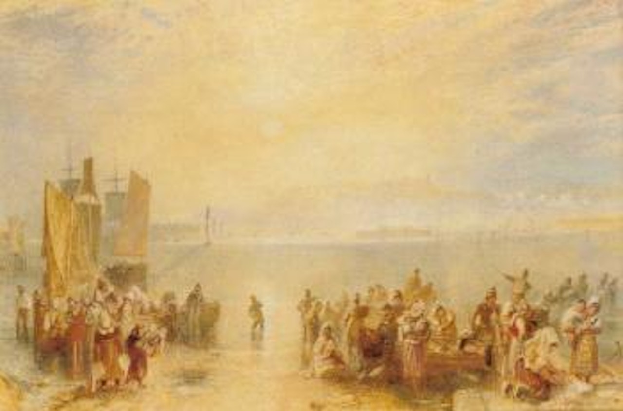 Granville, fisherfolk on the beach at sunset by Joseph Mallord William Turner