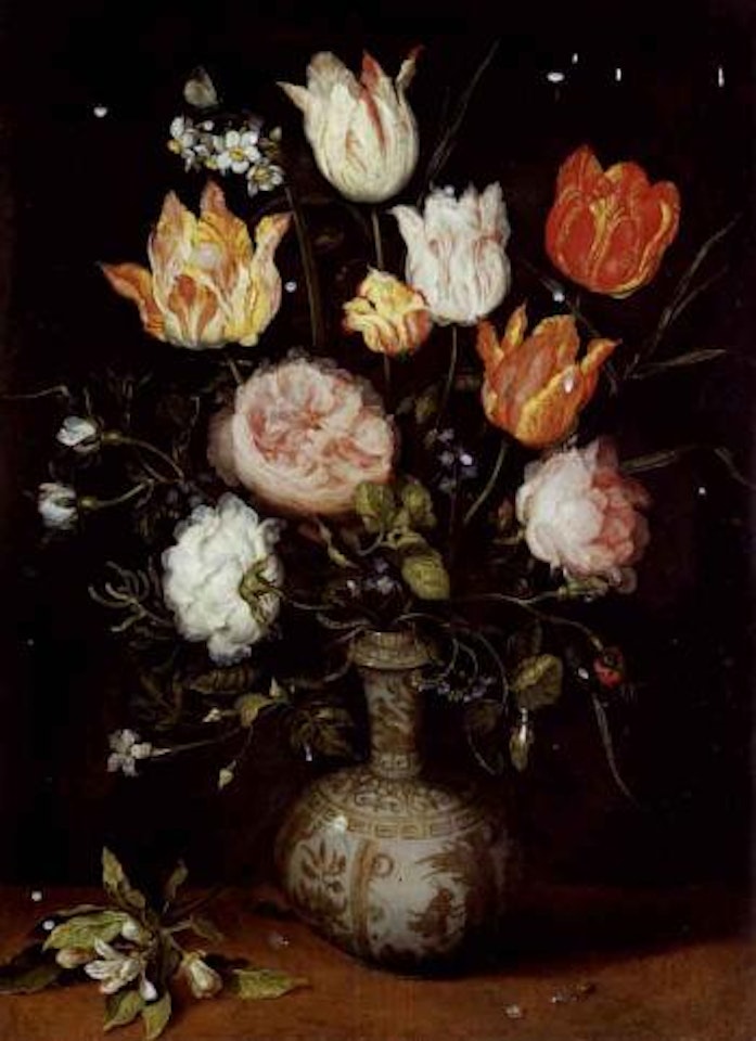 Still life of flowers with sprig of orange blossom by Jan Brueghel the Younger
