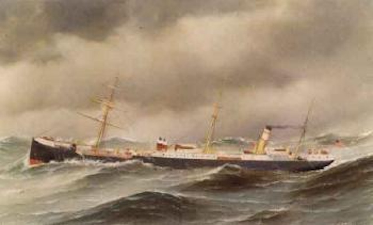 Portrait of the American screw steamer Christine by Antonio Jacobsen