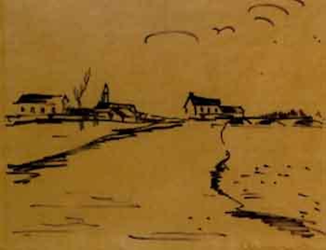 Paysage a la route by Maurice de Vlaminck