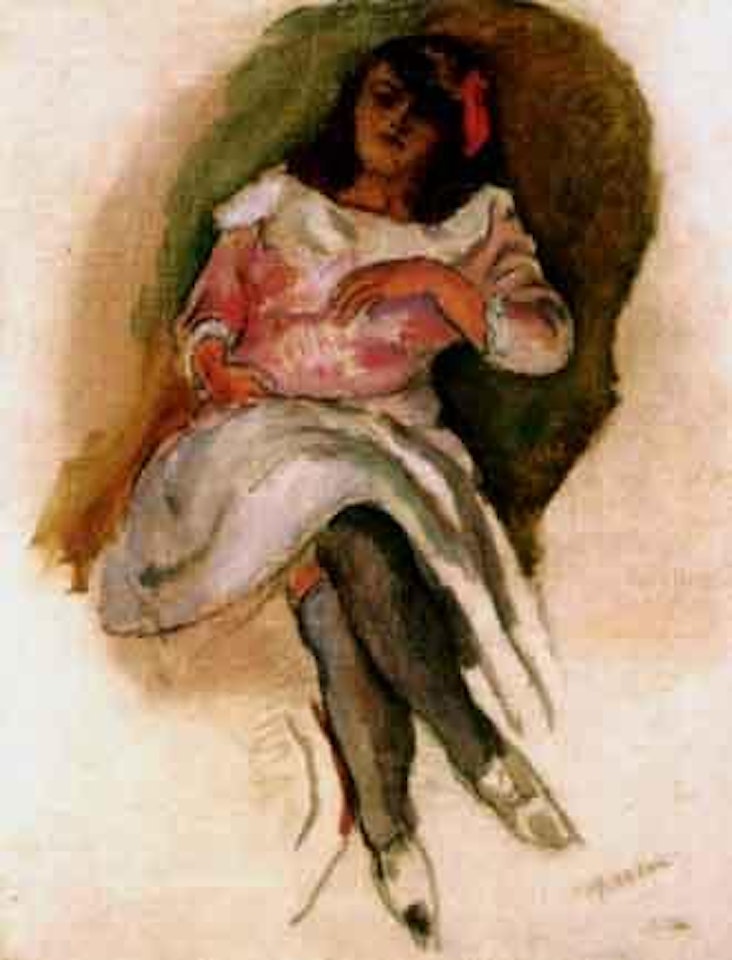 Jeune fille assise by Jules Pascin