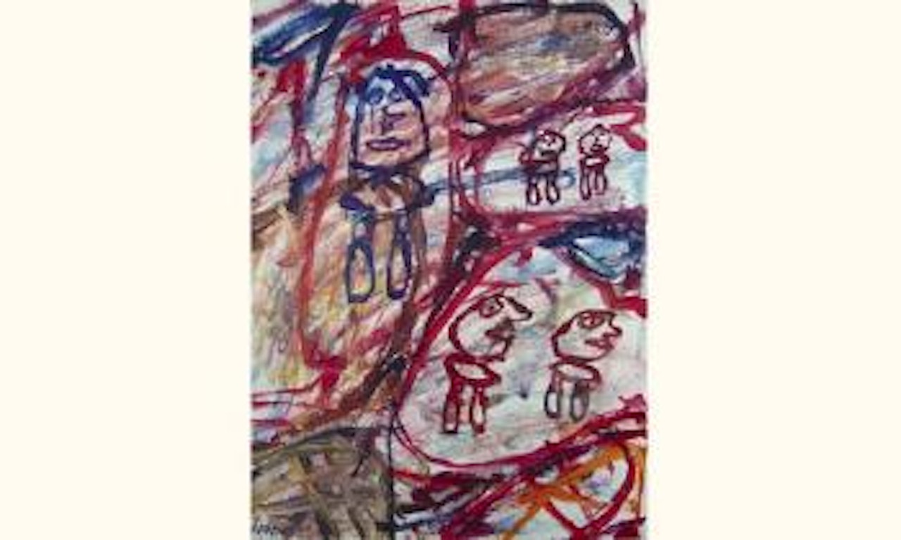 Site avec cinq personnages by Jean Dubuffet