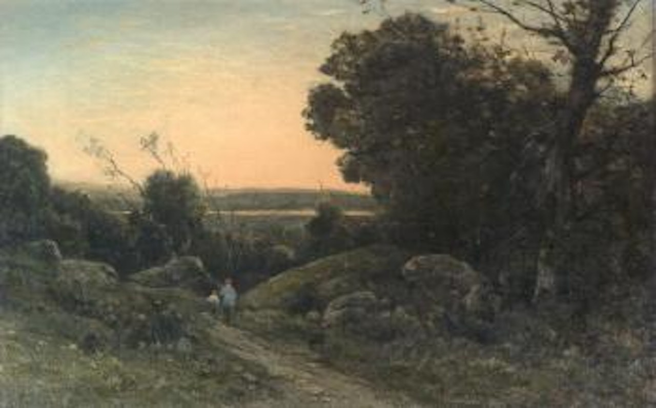 Paysans au milieu des rochers by Henri Harpignies
