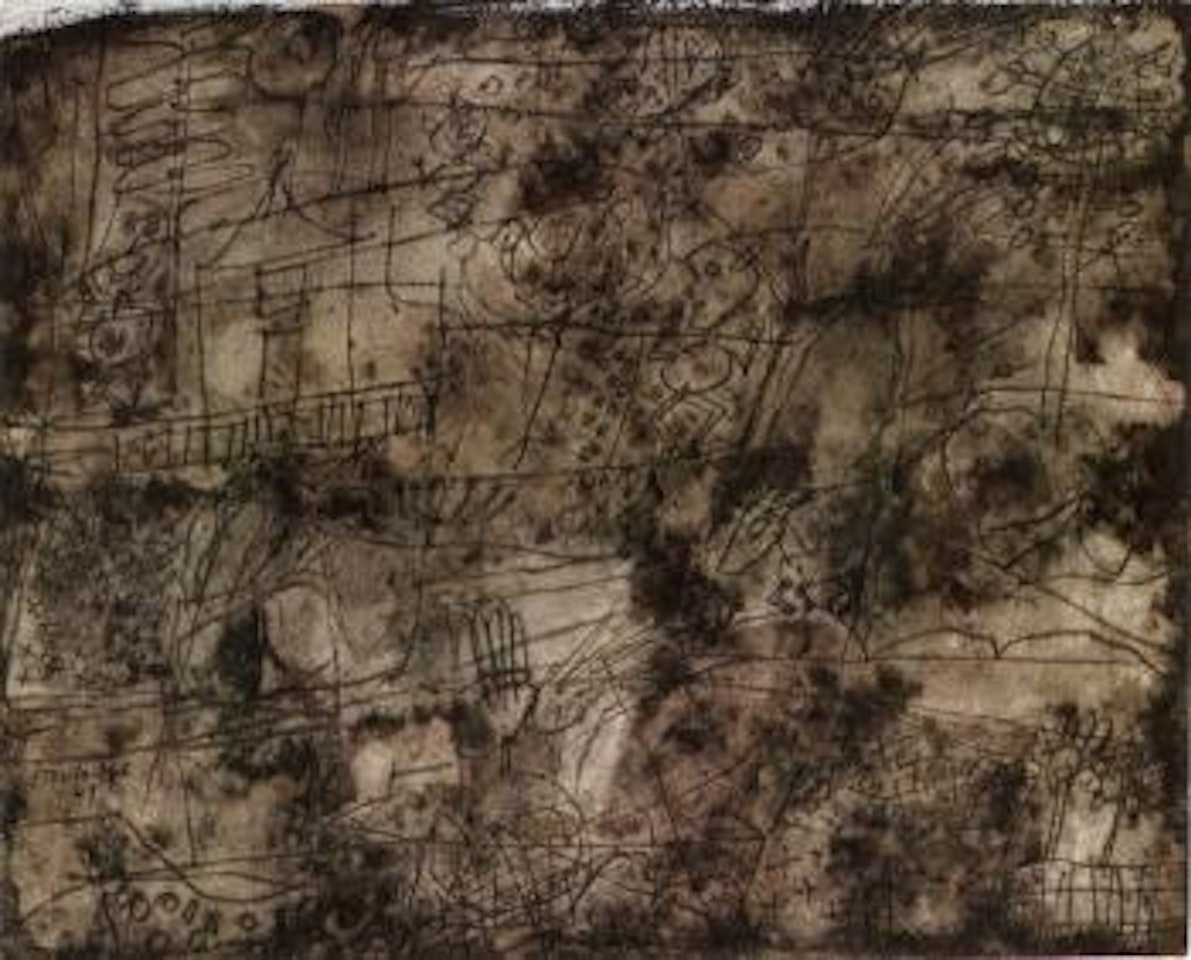 Paysage rose avec petit animal by Jean Dubuffet