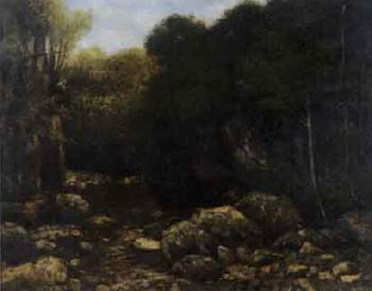 Sous-bois et riviere by Gustave Courbet