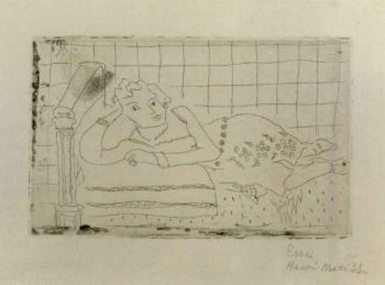 Figure allongee sur un lit d'acajou by Henri Matisse