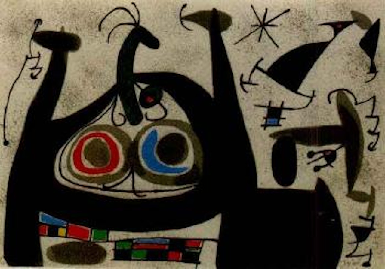 Plate X from Le Lezard aux Plumes d'Or by Joan Miró