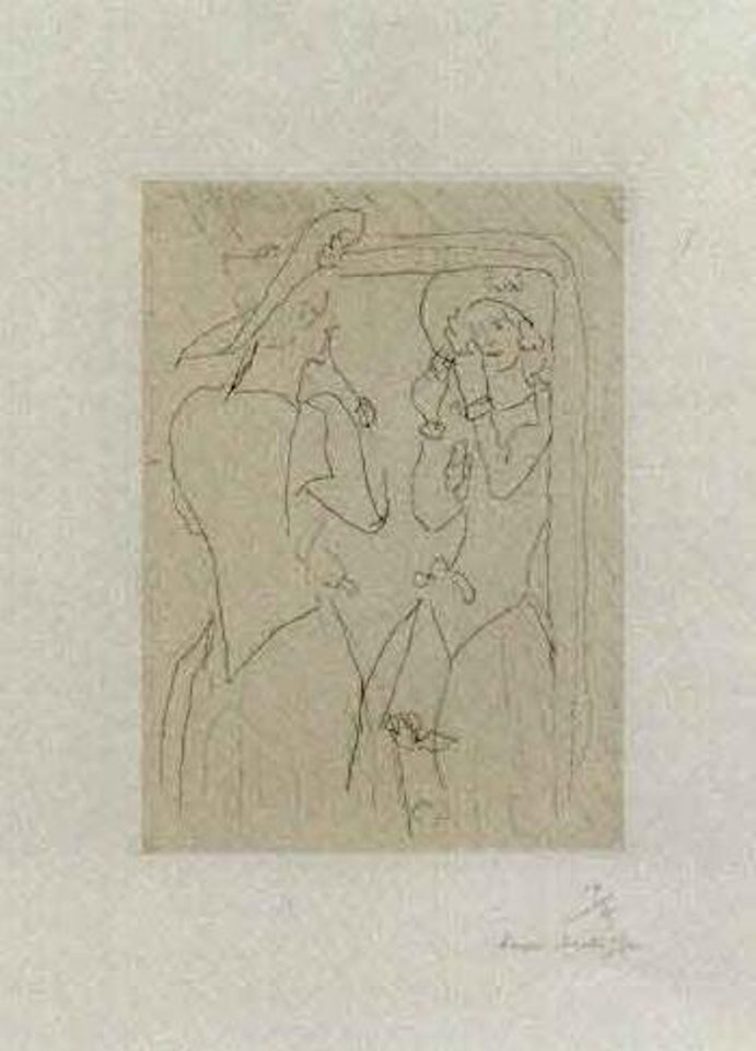 Jeune fille au chapeau devant la glace by Henri Matisse