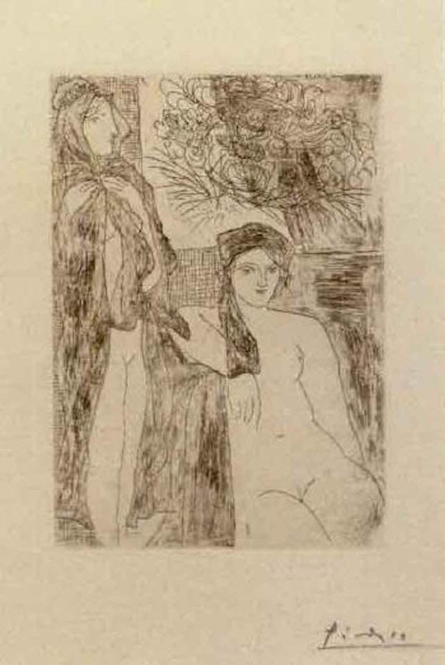 Rembrandt et deux femmes by Pablo Picasso