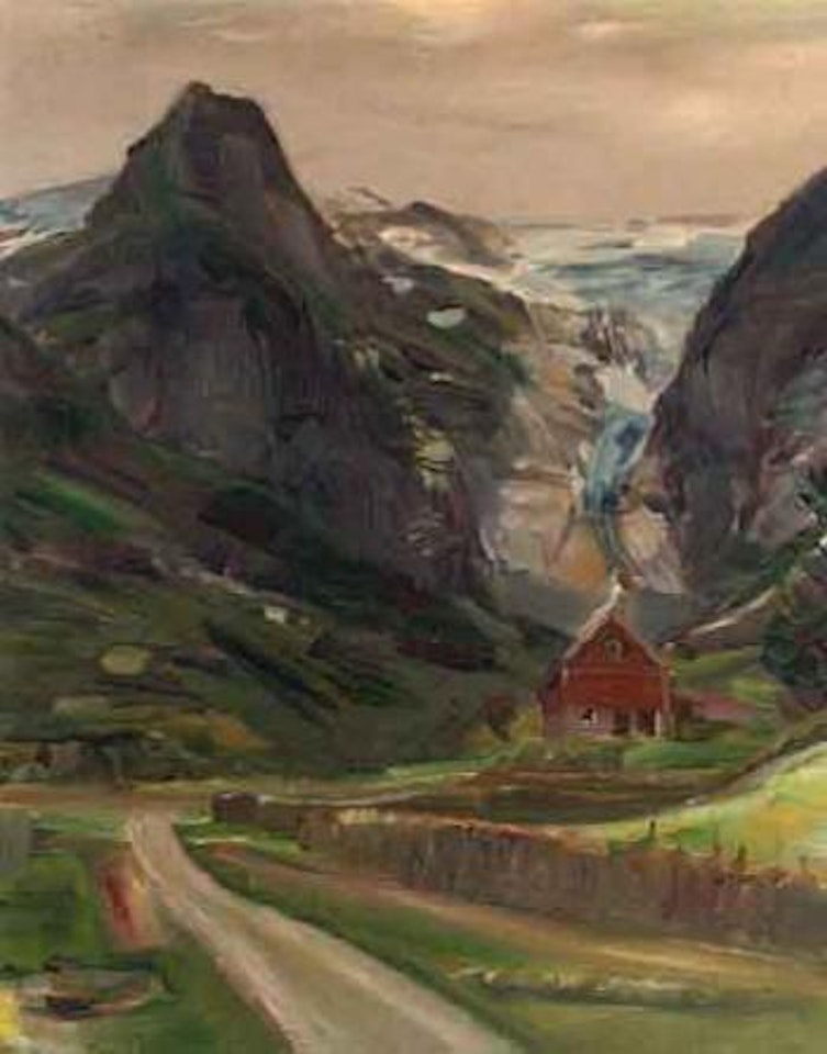 House with glacier by Kurt Schwitters