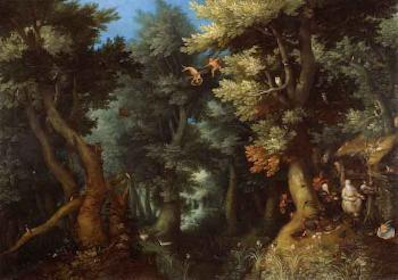 Forest landscape with the hermits St Paul and St Anthony by Jan Brueghel the Younger