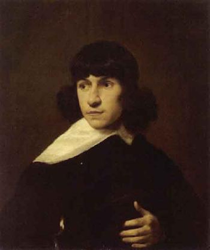 Portrait of young man with white collar by Dutch School