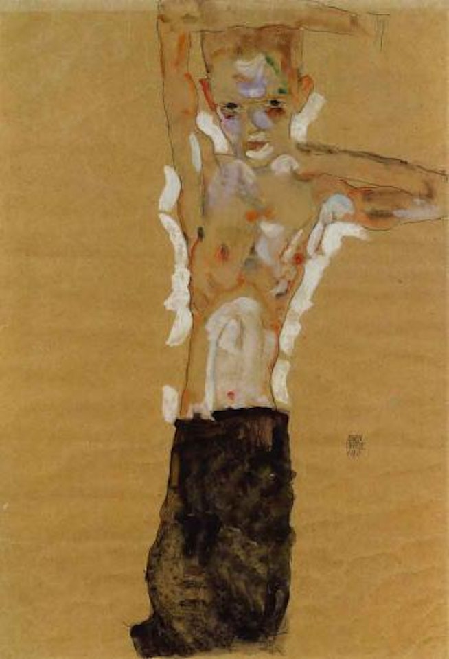Portrait of young man by Egon Schiele