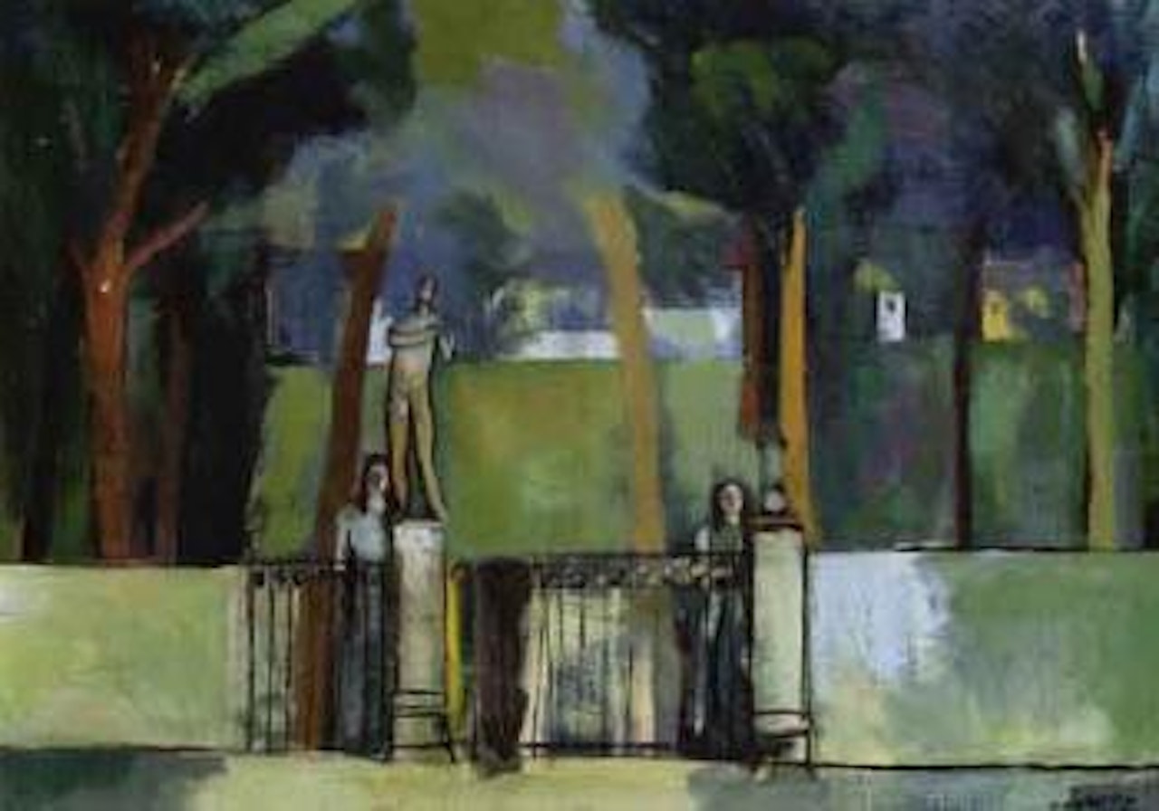 Two women in park by Fritz Aduatz